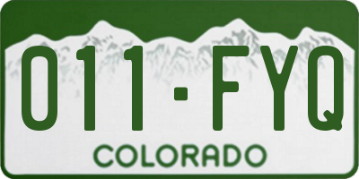 CO license plate 011FYQ