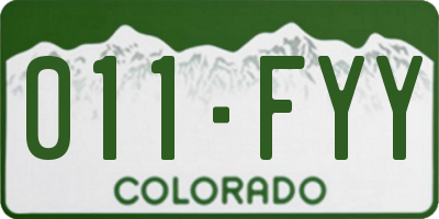 CO license plate 011FYY