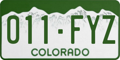 CO license plate 011FYZ
