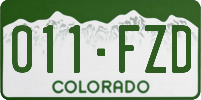 CO license plate 011FZD