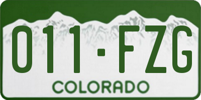 CO license plate 011FZG