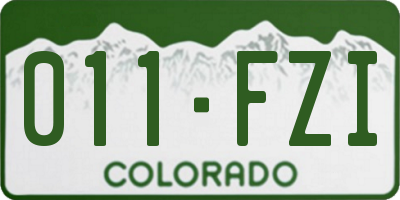 CO license plate 011FZI
