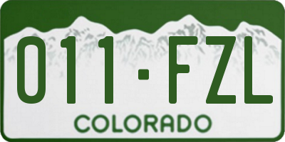 CO license plate 011FZL