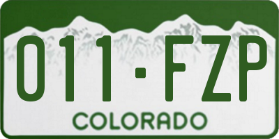 CO license plate 011FZP