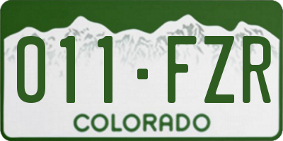 CO license plate 011FZR