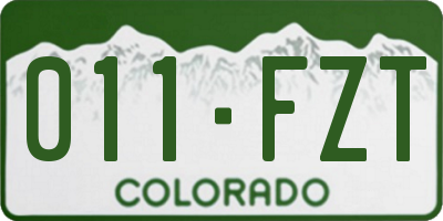 CO license plate 011FZT