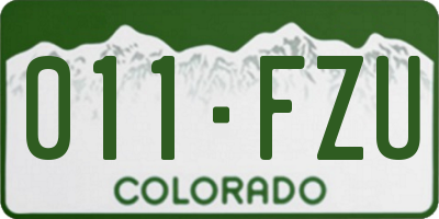 CO license plate 011FZU