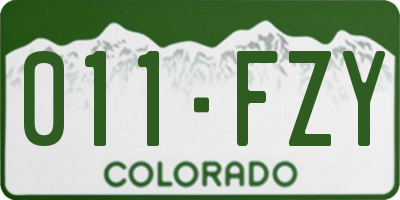 CO license plate 011FZY