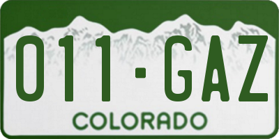 CO license plate 011GAZ