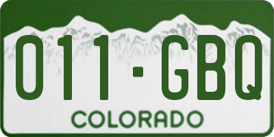 CO license plate 011GBQ