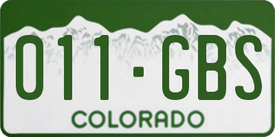 CO license plate 011GBS