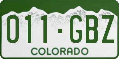 CO license plate 011GBZ