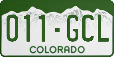 CO license plate 011GCL