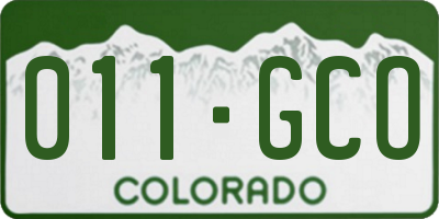 CO license plate 011GCO