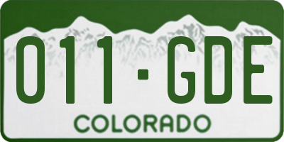 CO license plate 011GDE
