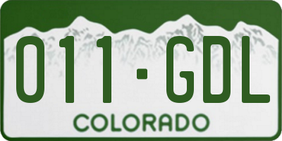 CO license plate 011GDL