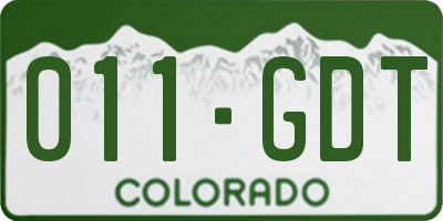 CO license plate 011GDT
