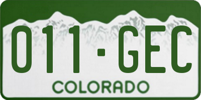 CO license plate 011GEC