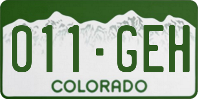CO license plate 011GEH