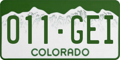 CO license plate 011GEI