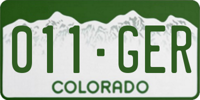 CO license plate 011GER