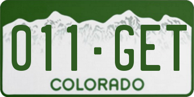 CO license plate 011GET