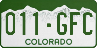 CO license plate 011GFC