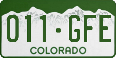 CO license plate 011GFE