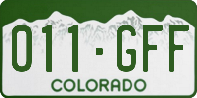 CO license plate 011GFF
