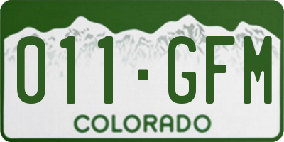 CO license plate 011GFM