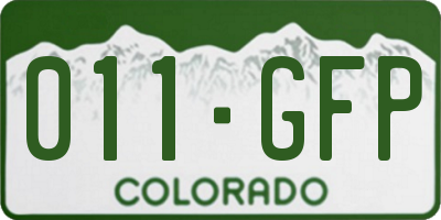 CO license plate 011GFP