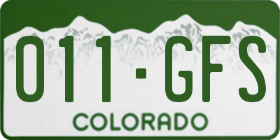 CO license plate 011GFS