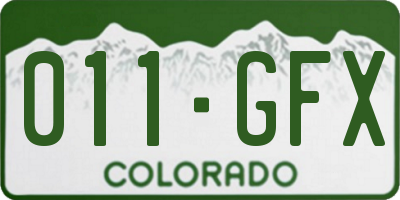 CO license plate 011GFX