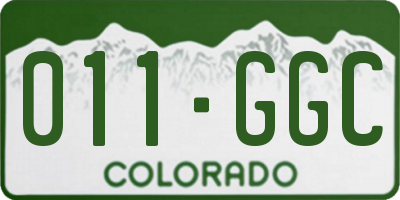 CO license plate 011GGC