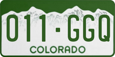 CO license plate 011GGQ