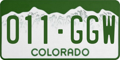 CO license plate 011GGW