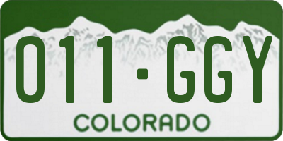 CO license plate 011GGY