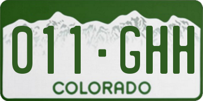 CO license plate 011GHH