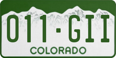 CO license plate 011GII