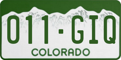 CO license plate 011GIQ