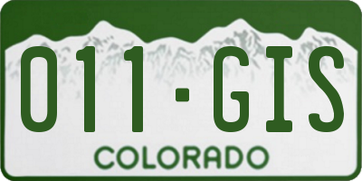CO license plate 011GIS