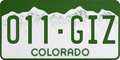 CO license plate 011GIZ