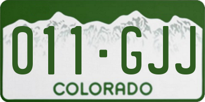 CO license plate 011GJJ