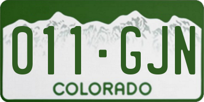 CO license plate 011GJN