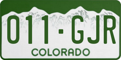 CO license plate 011GJR