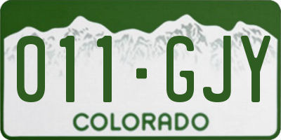 CO license plate 011GJY