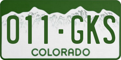 CO license plate 011GKS