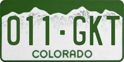 CO license plate 011GKT