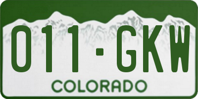CO license plate 011GKW
