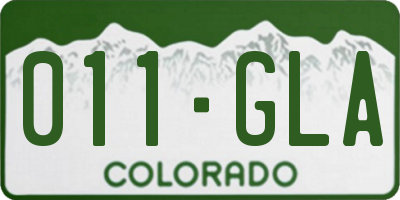 CO license plate 011GLA